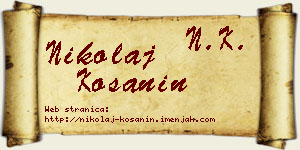 Nikolaj Košanin vizit kartica